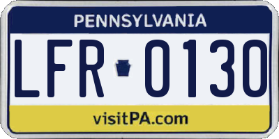 PA license plate LFR0130