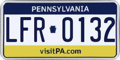PA license plate LFR0132