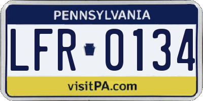 PA license plate LFR0134