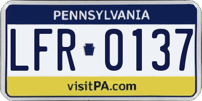 PA license plate LFR0137