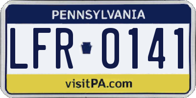 PA license plate LFR0141