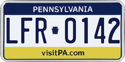 PA license plate LFR0142