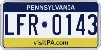 PA license plate LFR0143