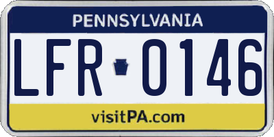 PA license plate LFR0146