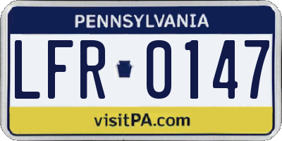 PA license plate LFR0147