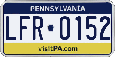 PA license plate LFR0152
