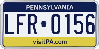 PA license plate LFR0156
