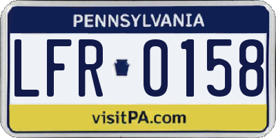 PA license plate LFR0158