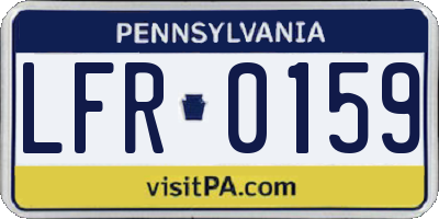 PA license plate LFR0159