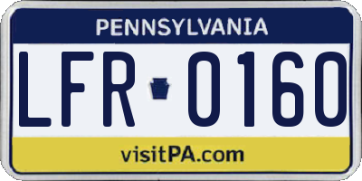 PA license plate LFR0160