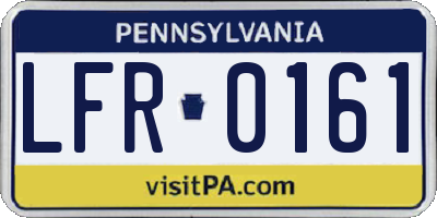 PA license plate LFR0161