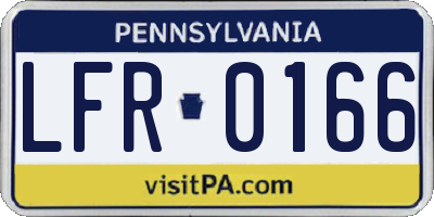 PA license plate LFR0166