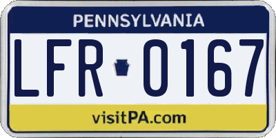 PA license plate LFR0167