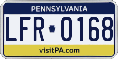PA license plate LFR0168