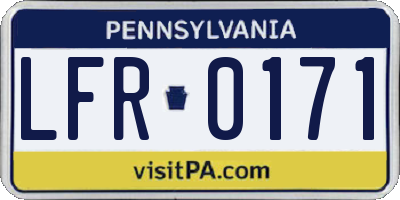 PA license plate LFR0171