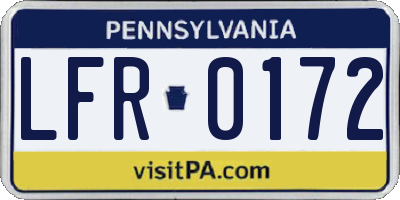 PA license plate LFR0172