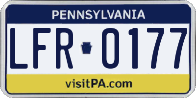 PA license plate LFR0177