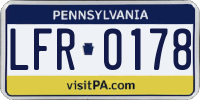 PA license plate LFR0178