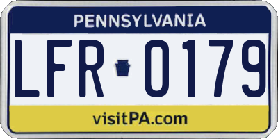 PA license plate LFR0179