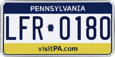 PA license plate LFR0180