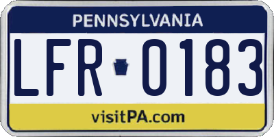 PA license plate LFR0183