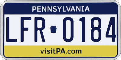 PA license plate LFR0184