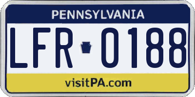 PA license plate LFR0188