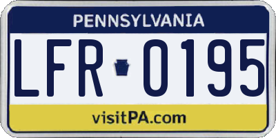 PA license plate LFR0195