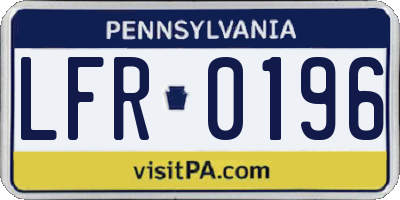 PA license plate LFR0196