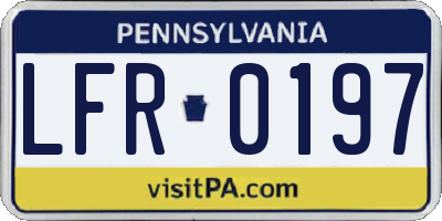 PA license plate LFR0197