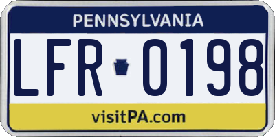 PA license plate LFR0198