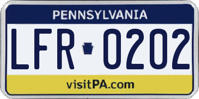 PA license plate LFR0202
