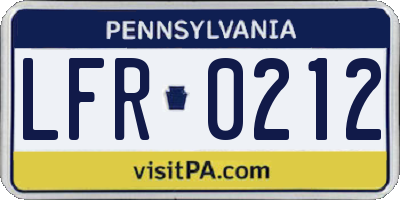 PA license plate LFR0212