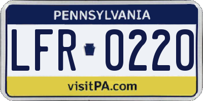 PA license plate LFR0220