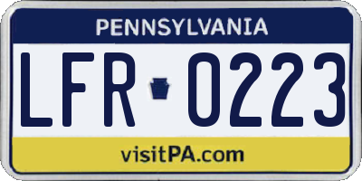 PA license plate LFR0223