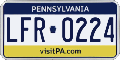 PA license plate LFR0224