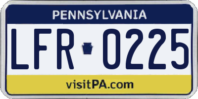 PA license plate LFR0225