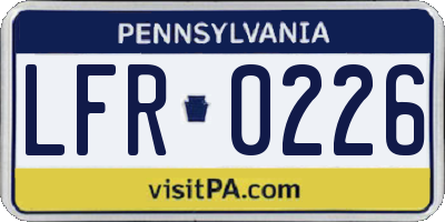 PA license plate LFR0226