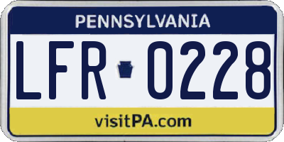 PA license plate LFR0228