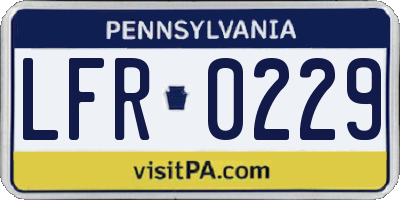 PA license plate LFR0229