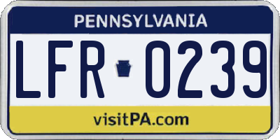 PA license plate LFR0239