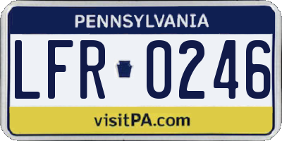 PA license plate LFR0246
