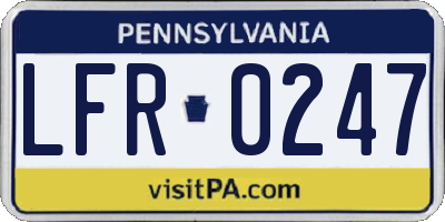 PA license plate LFR0247