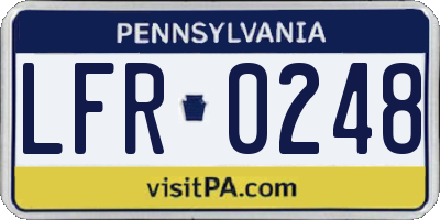PA license plate LFR0248