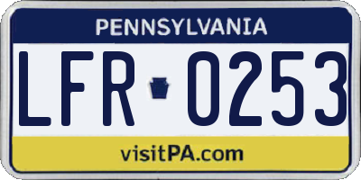 PA license plate LFR0253