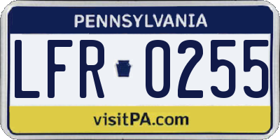 PA license plate LFR0255