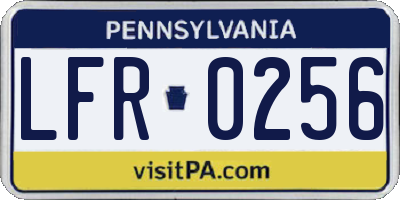 PA license plate LFR0256
