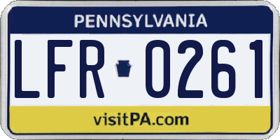 PA license plate LFR0261