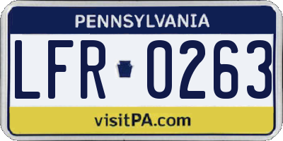 PA license plate LFR0263