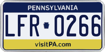 PA license plate LFR0266